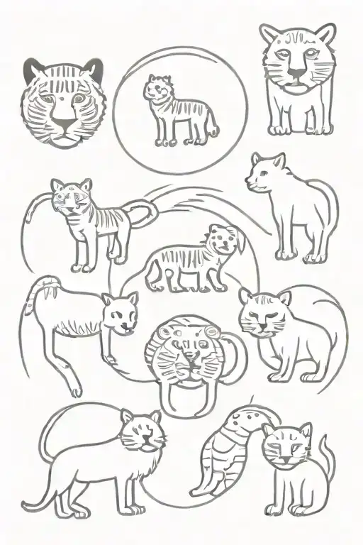 Big Cats In A Circle