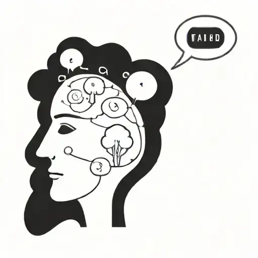 Head With Multiple Thought Bubbles Containing Family Nature Technology