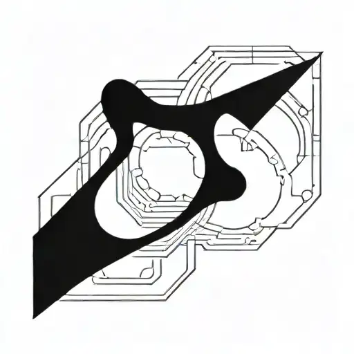 A Manga-inspired Coding Symbol With A Blackwork Design