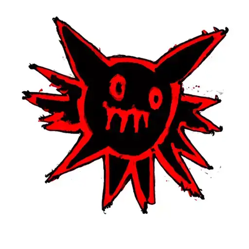 Black With Red Accents Outline