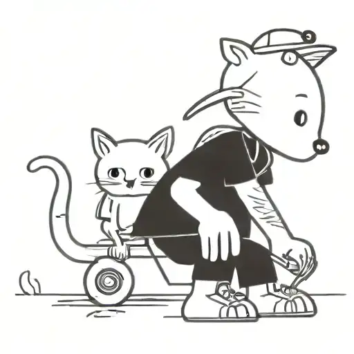 A Bully Cat In Shorts And A Cap With Car Key