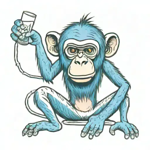 Blue Monkey Drining Alcohol