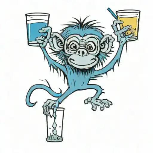 Blue Monkey Drining Alcohol
