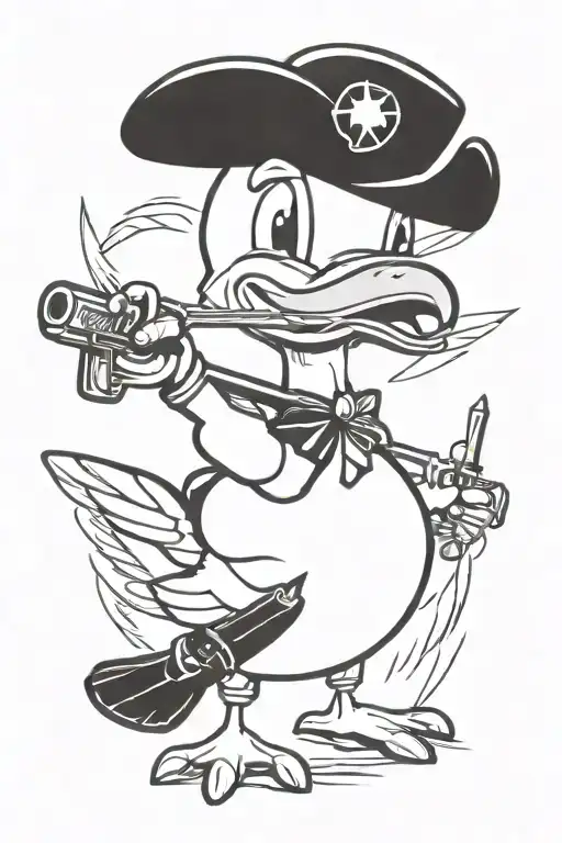 Cartoon Duck With Weapons