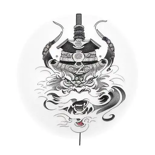 Tatuagem De Ombro Com Tema Samurai E Cultura Japonesa