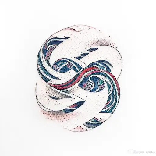 A Minimalist Tattoo Of An Infinity Symbol Shaped Like A Mountain Range