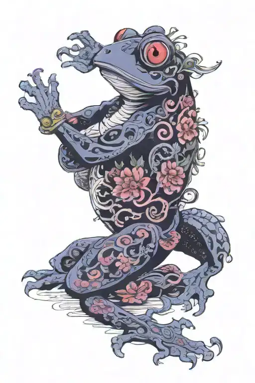 Goth Frog With Tattoos And Piercings