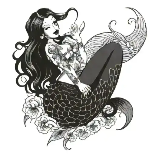 Mermaid Pin Up Style Traditional