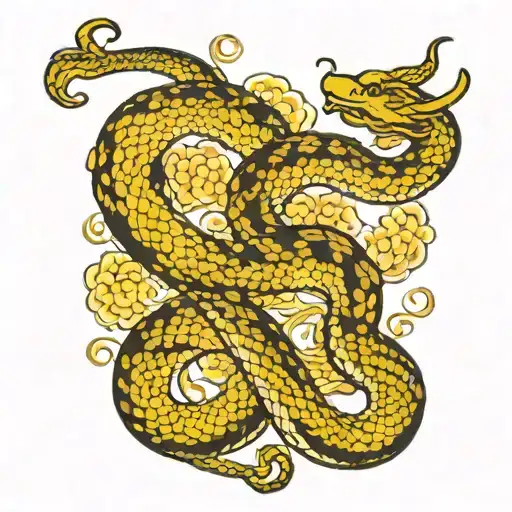 Traditional Japanese Snake Full Back Tattoo Design
