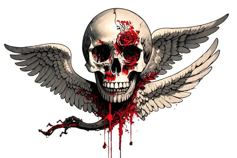 Angel Decaying Human Skull
