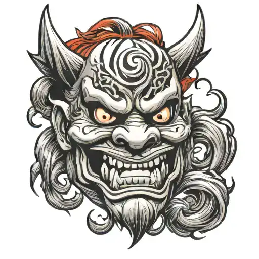 Pumpkin Shaped Oni Mask