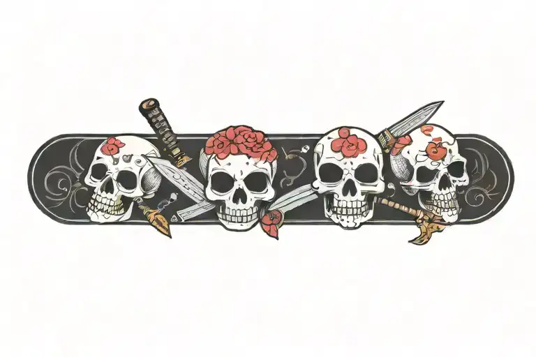 Kawaii Skull And Knife