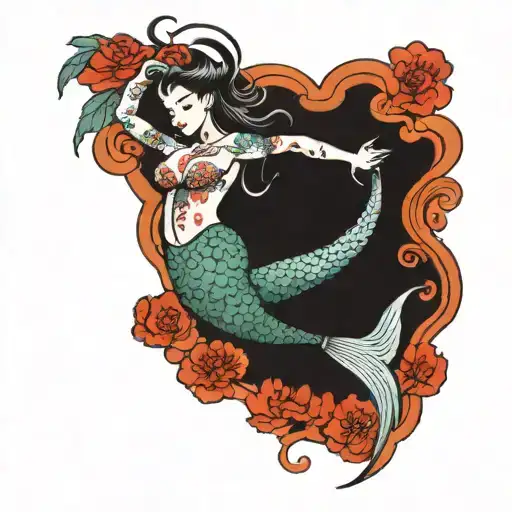 Mermaid Pin Up Style Traditional