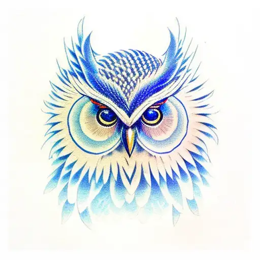 Blue Winged Owl Blue Eyes