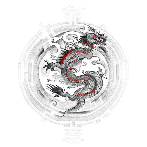 Create A Tattoo Of A Dragon Made Up Of Circuitry