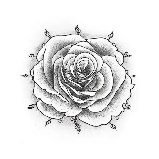 Rose Blossom Tree In Circle