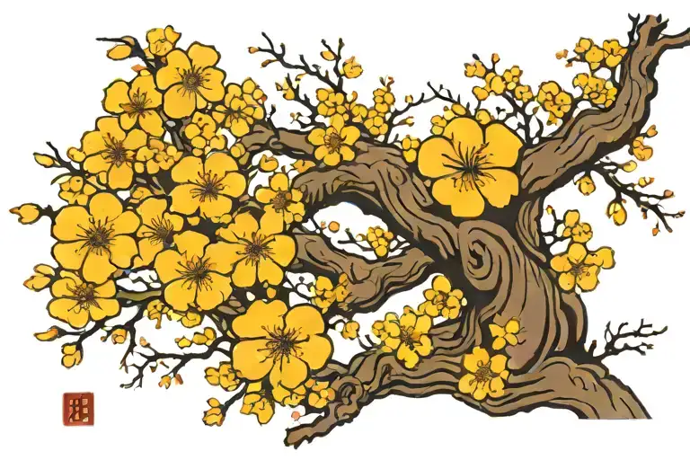 Cherry Blossom Tree With The Name Xatkoun Engraved