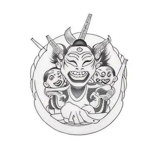 A Troll Mother With Three Children