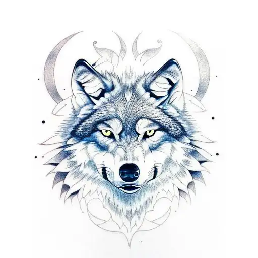 Wolf Whit Skull