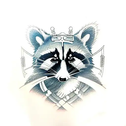 Raccoon With Samurai Armor