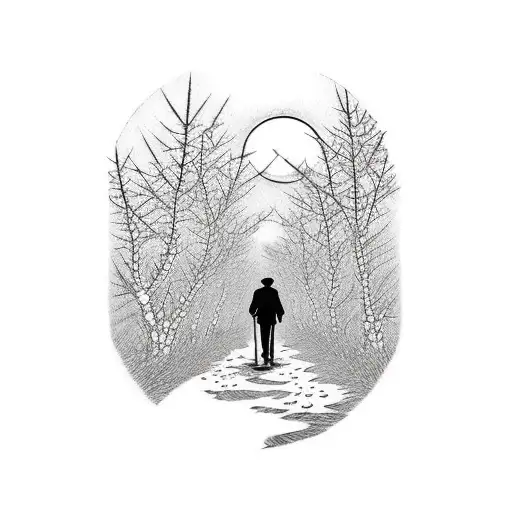 A Guy Walking Alone To The Sunset