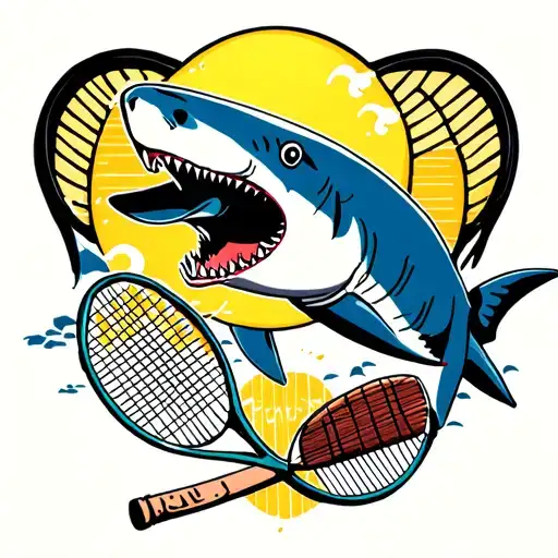 Shark And Tennis Racket