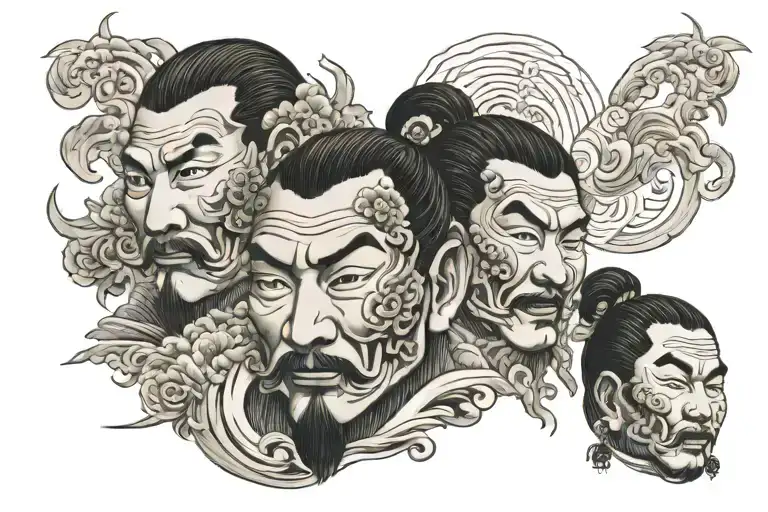 Three Faces Asian Proverb Image
