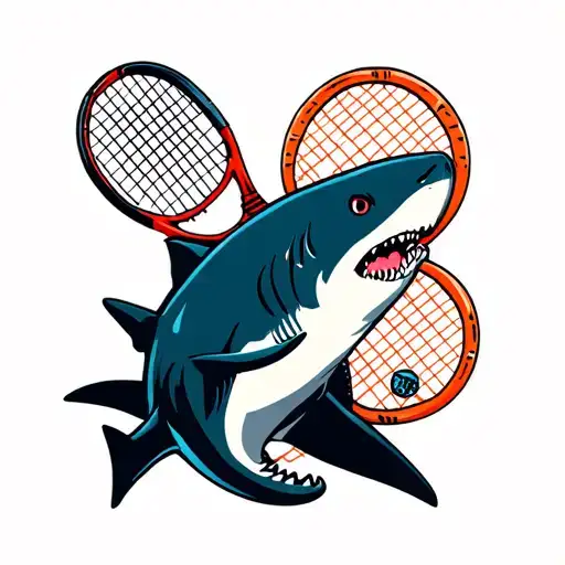 Shark And Tennis Racket