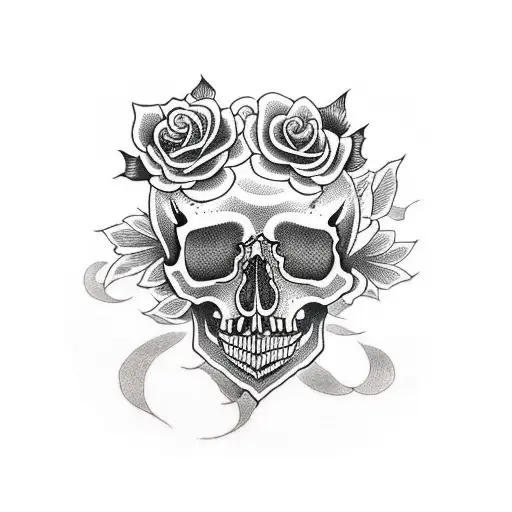 Fly Roses Skull
