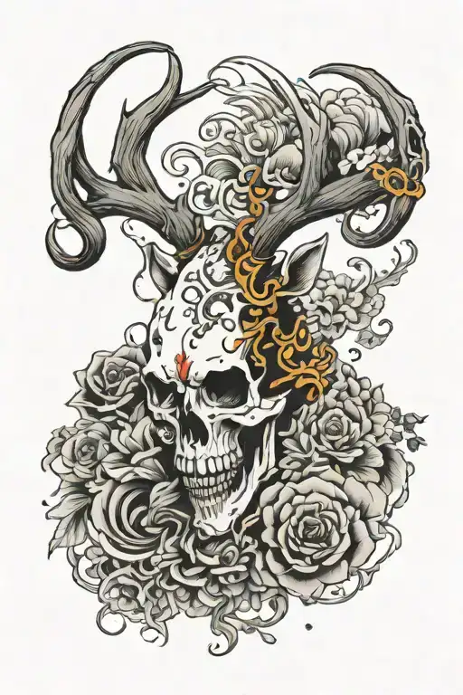 Yin And Yang Deer Skull