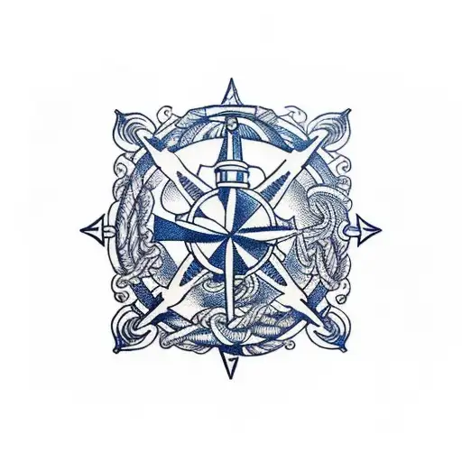 Nautical Sleeve With Anchor And Compass