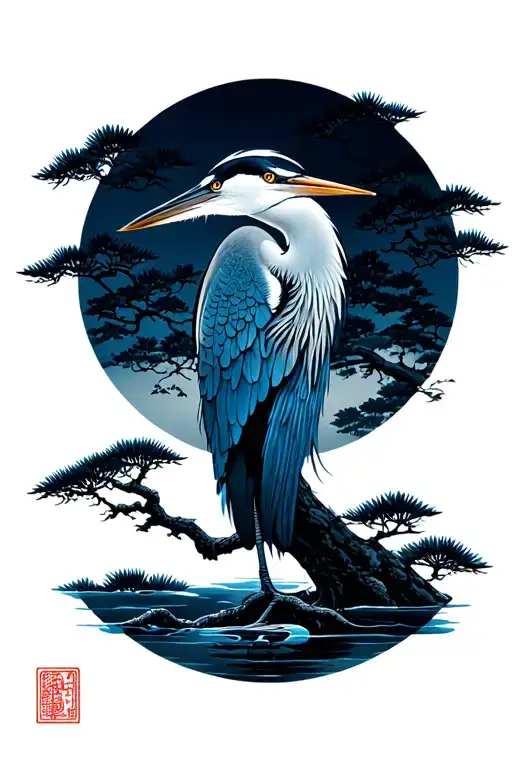 Blue Heron Pine Tree