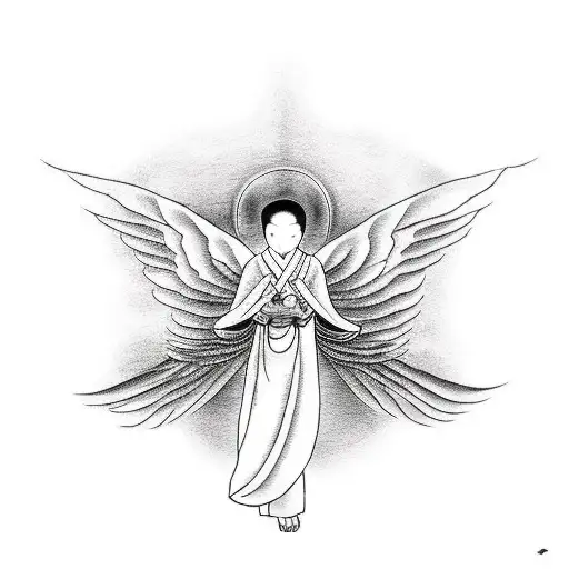 Angel Flying Into A Black Hole