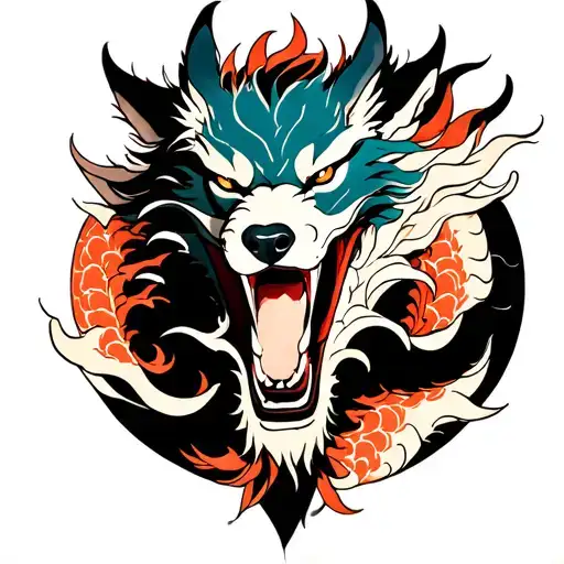 Mythical Qillin With A Dragon Body And Wolf Head