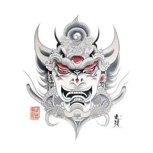 Half Woman And Half Oni Demon