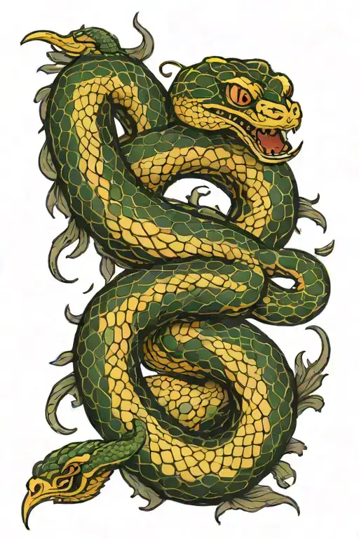 Snake Intertwined On The Neck