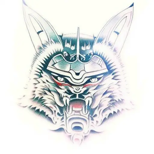Samurai Helmet Wolf Side