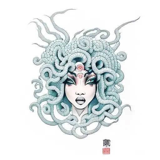 Black Women Medusa With Dragon Hair