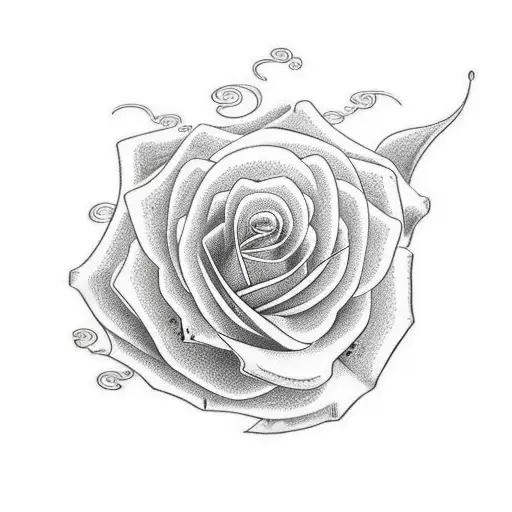 Create A Detailed Image Of A Rose With The Letters 'D' And 'S' Subtly Hidden Within It