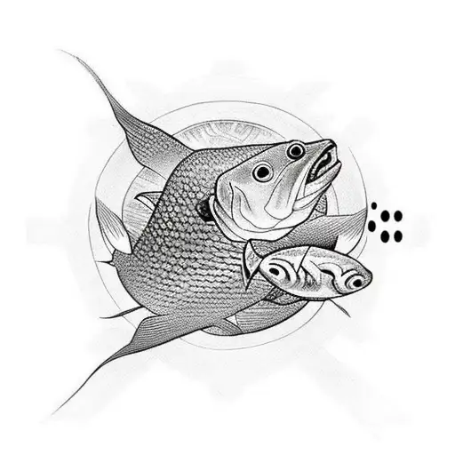 Christian Cross With Fish And Diver