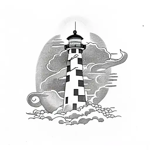 Working Lighthouse With Some Broken Down Sections