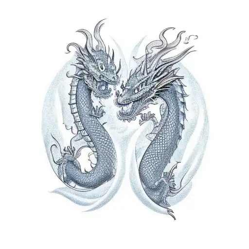 Two Dragons Breathing Fire