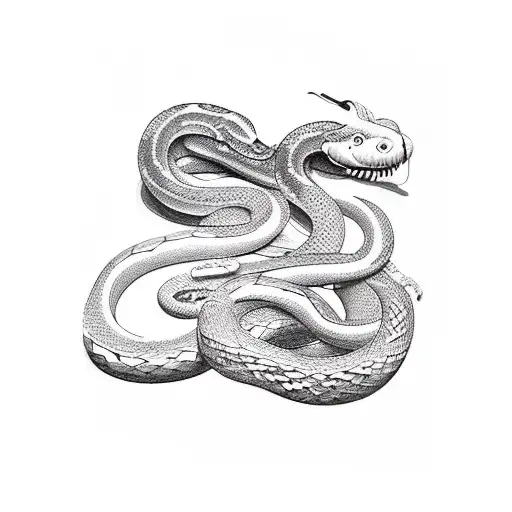 A Stoic Philosopher Meditating With A Snake Wrapped Around Their Arm