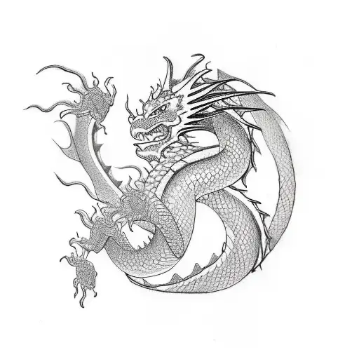 Dragon Tradicional Drawing