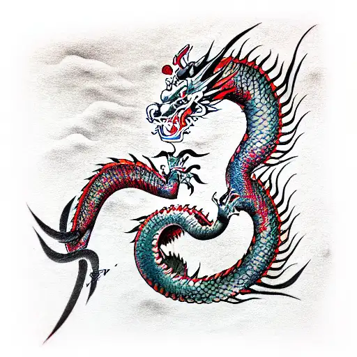 Japan Colorful Dragon Yakuza Detailed Skin