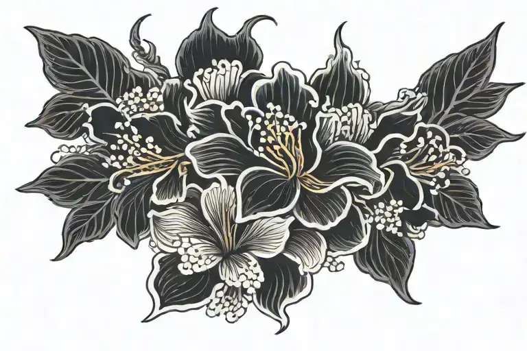 Dark Black Flowers Aquarius