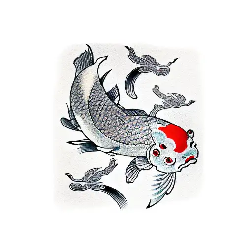 Japanese Kanji With Koi Fish
