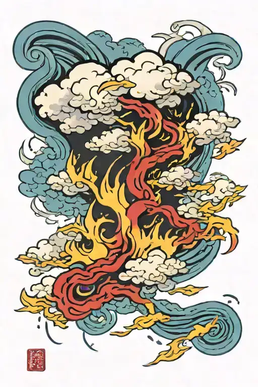 Akatsuki Cloud With Lightning Strikes