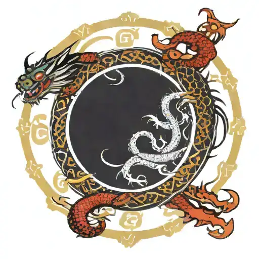 Ouroboros Dragon In An Alchemy Circle