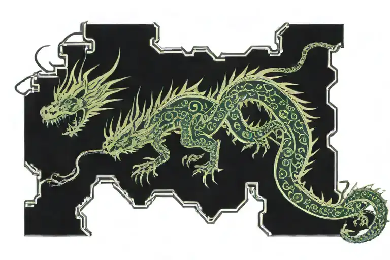 Circuit Board Patterns Dragon Wrapped